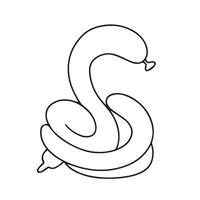 Inflatable snake made of twisted balloons. Symbol of 2025. Design element for greeting card, invitation card, print, flyer, banner. vector