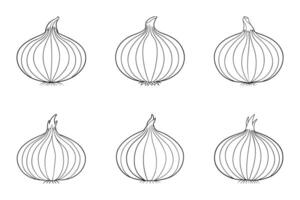 Isolated Onion Icon Set in Flat Illustration vector