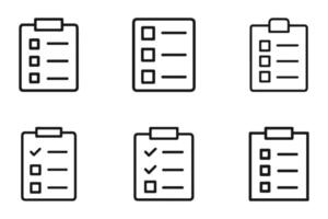 Task Icons with Clipboard and Checklist Silhouettes vector