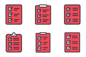 Minimalistic Clipboard and Checklist Icon Set vector