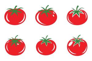 Minimal Tomato Icon Set in Flat Silhouette Style vector