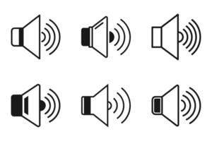 Minimal Sound Icon Set in Silhouette Style vector