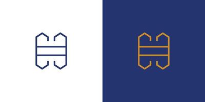 H logo design unique and modern construction vector