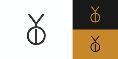 Simple and unique YO logo design vector