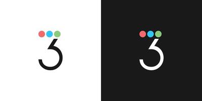 Unique and modern three color logo design vector
