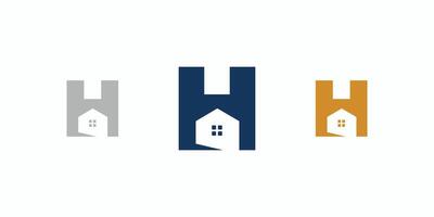 House logo design with unique and modern initial letter H vector