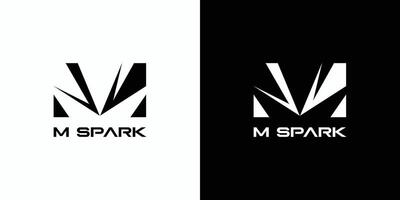 The M Spark logo design is modern and sophisticated with black accents. vector