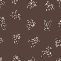Outline Bunch of Mosquito Seamless Pattern illustration Design vector
