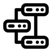 Distributed Database Outline Icon vector