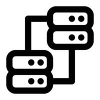 Relational Database Outline Icon vector
