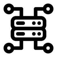 Centralized Database Outline Icon vector