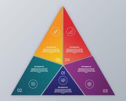 triangle infographic template with icon vector
