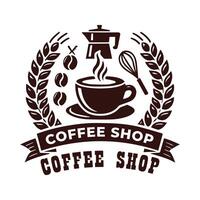 Logo Simple Coffee Shop Design With Flat Background vector