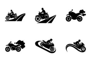 Minimal motorcycle silhouette design for clean and elegant projects vector
