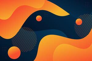 Modern dark blue orange geometric business banner design. Creative banner design with wave shape and line as template. Simple horizontal banner. vector