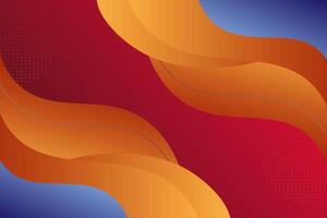 Orange and blue geometric business banner design. Creative banner design with wave and line shape as template. Simple design on red horizontal banner. Eps10 vector
