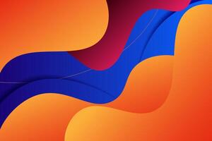 Orange and red geometric business banner design. Creative banner design with wave and line shape as template. Simple design on blue horizontal banner. Eps10 vector
