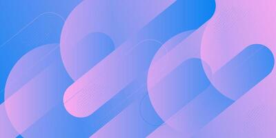 Abstract blue and pink geometric background with colorful rectangles with rounded edges and circles. Stock illustration for background. Eps10 vector