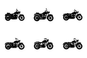 Flat cruiser motorcycle silhouette for vehicle and transport use vector