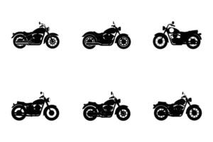 Flat silhouette of cruiser motorcycle on white background vector