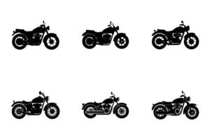Cruiser motorcycle design in silhouette style on white vector