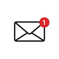 Unread Email Envelope Notification Message Icon Design Template vector