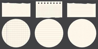 Paper scraps. Torn pieces of paper, with torn edges for notes, realistic torn pieces of blank note pages. illustration isolated vector