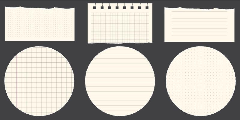 Paper scraps. Torn pieces of paper, with torn edges for notes, realistic torn pieces of blank note pages. illustration isolated