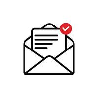 envelope document with check mark icon design template vector