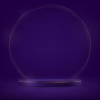 Dark purple background 3d with podium space for selling products, backdrop, wallpaper, background, text. Display of cosmetic products. Stage or podium. Product display background. vector