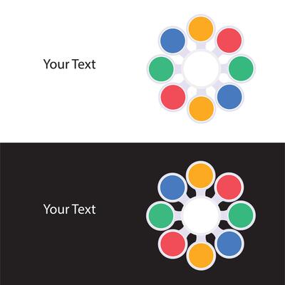 Editable Infographic Template with Circular Design Light and Dark Backgrounds