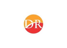 DR letter logo design with icon template vector
