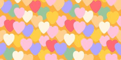 seamless pattern with colored hearts vector