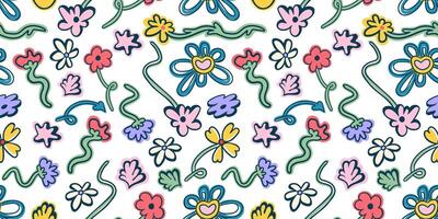 seamless pattern with heart shape flowers vector