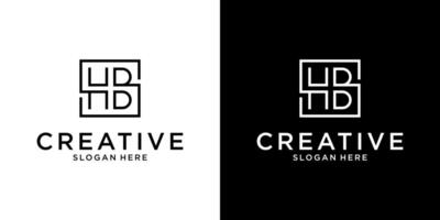 HB or BH initial letter logo design vector