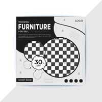 Modern furniture social media post design template vector