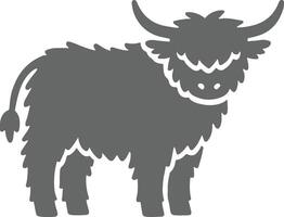 Creative Highland cow silhouette featuring elegant minimalistic design for modern branding, decor, and graphic applications vector