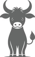 Creative cow silhouette with artistic elements in a minimal design perfect for farm-themed projects and modern branding vector