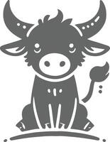Minimal Highland cow silhouette with elegant clean lines, perfect for artistic projects and modern graphic design vector