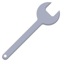 Cartoon spanner flat style isolated on white background. vector