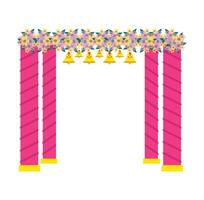Wedding ceremony decorative mandap with bells vector