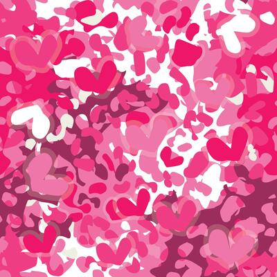 Heart Camo Pink Tone Repeat Pattern Wallpaper Background
