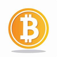 Bitcoin symbol icon with half cut vector