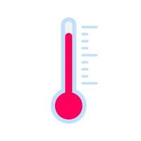 High temperature icon in flat style. Thermometer sign symbol vector