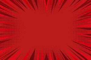 Red Pop Art Comic Background. Red comic halftone style background. Retro comic book style empty backdrop for magazine, cover, ad, banner, websites vector