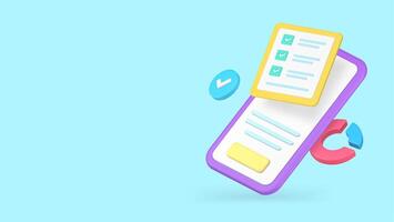 Productivity and efficiency work analyzing smartphone app banner copy space illustration vector