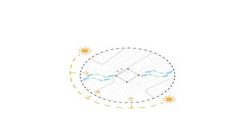 isometric architecture site analysis symbol icon element drawing graphic flat isolated . architecture element line vector