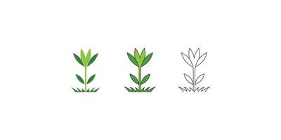 Nature-Inspired Growth Icon Flat, Colored, and Outline Styles vector