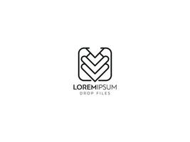 Modern Geometric Abstract Logo Design with Bold Outline Drop Files Design vector