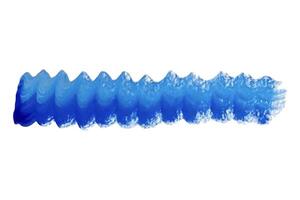 Blue brush wave stroke with acrylic or gouache paint, marine theme, wavy texture, tracing isolated on white background. vector